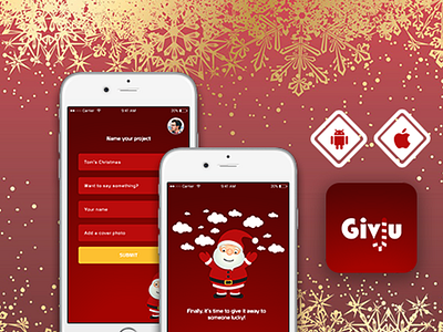 Christmas App Concept app design flat illustration layout mobile app mockup typography ui vector