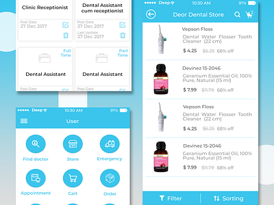 Dental App Concept app design flat icon layout mobile app mockup typography ui