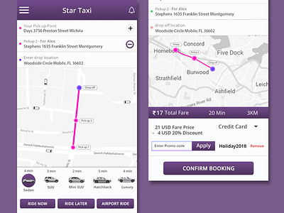 Taxi App app design flat layout minimal mobile app mockup typography ui