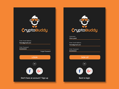 Crypto app design flat ui vector