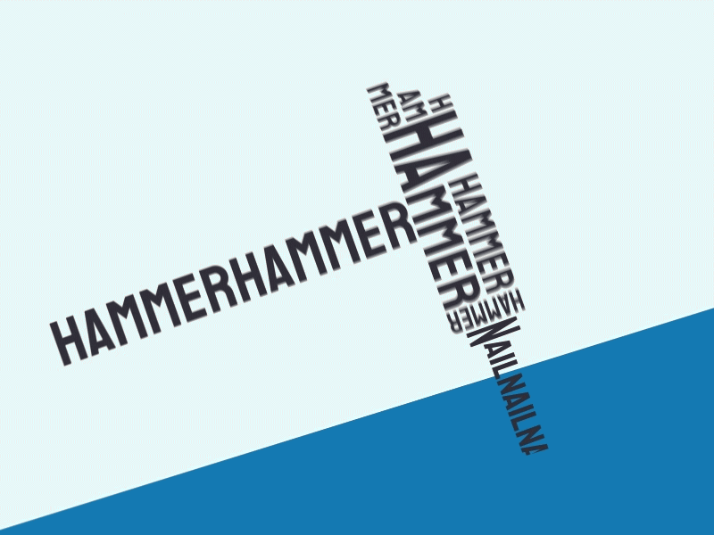 Hammer 2d after effect animation blue debut minimal motion motion graphics simple typography
