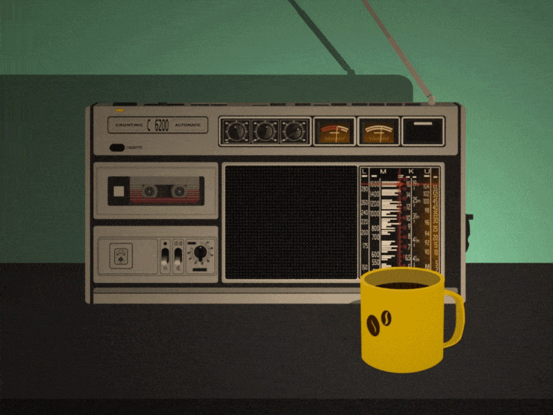 Radio 2d after effect animation motion motion graphics vintage