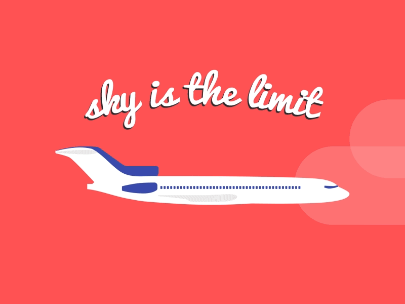sky is the limit 2d after effect animation illustration minimal motion motion graphics plane simple vector