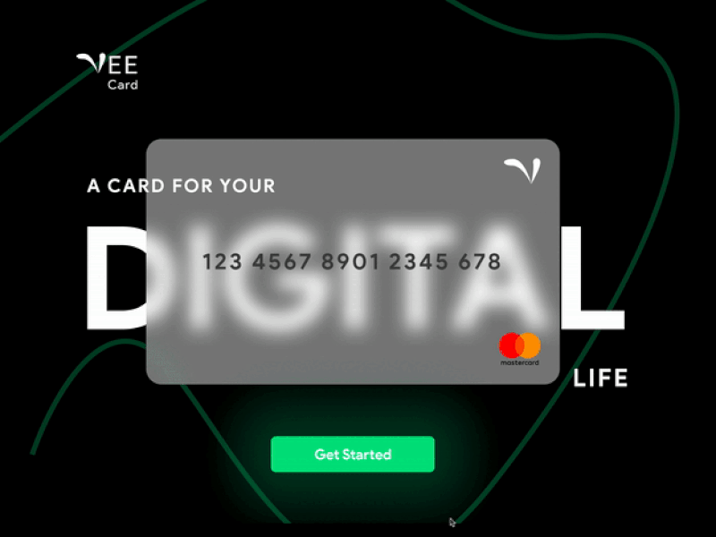 Vee Card digital wallet fintech flat mobile wallet ui website