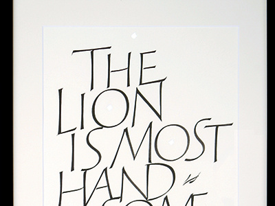 "The Lion" brush lettering calligraphy lettering original on paper