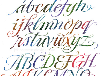 Color Ruling Alphabet calligrapher letter artist letterarts scribe watercolor