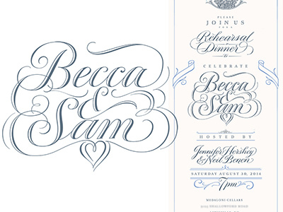 Bride & Groom logo calligrapher letter artist letterarts scribe