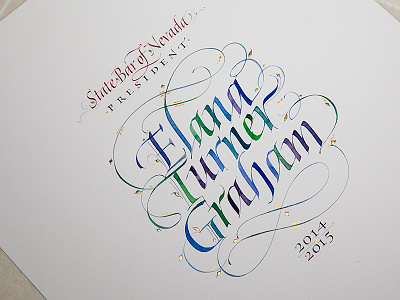 Hand Lettered Commemoration calligrapher letter artist letterarts scribe watercolor