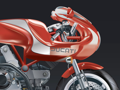 Ducati 996 illustration rendering vector