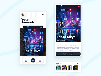 Travel Journal - App UI Concept