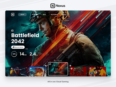 Nexus - Rebound #1 - PC Game battlefield desktop game gaming minimal playstation ps5 steam ui xbox