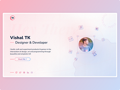 Single Page Portfolio - Concept blobs color palette design gradient grainy illustration minimal personal portfolio ui website