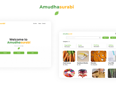 Amudhasurabi design illustration minimal ui village web website