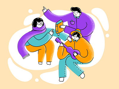 Family singing together art colorful colors composition family illustration illustrator modern modern illustration music procreate procreate art professional