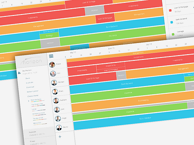 Horizon's colour themes avatar colours menu planner planning resource slide themes timeline ui ux web