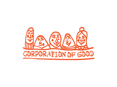 Corporation Of Good 2d branding company corporation corporation of good design event good graphic art graphic design icon illustration logo orange party team building typography vector art