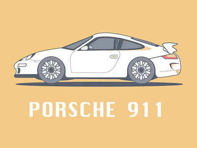 Porsche 911 adobe art design digital digital art flat illustration logo vector