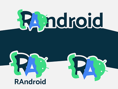 RAndroid logo android brand design brand identity branding development flat logo logo design logotype plugin refactoring
