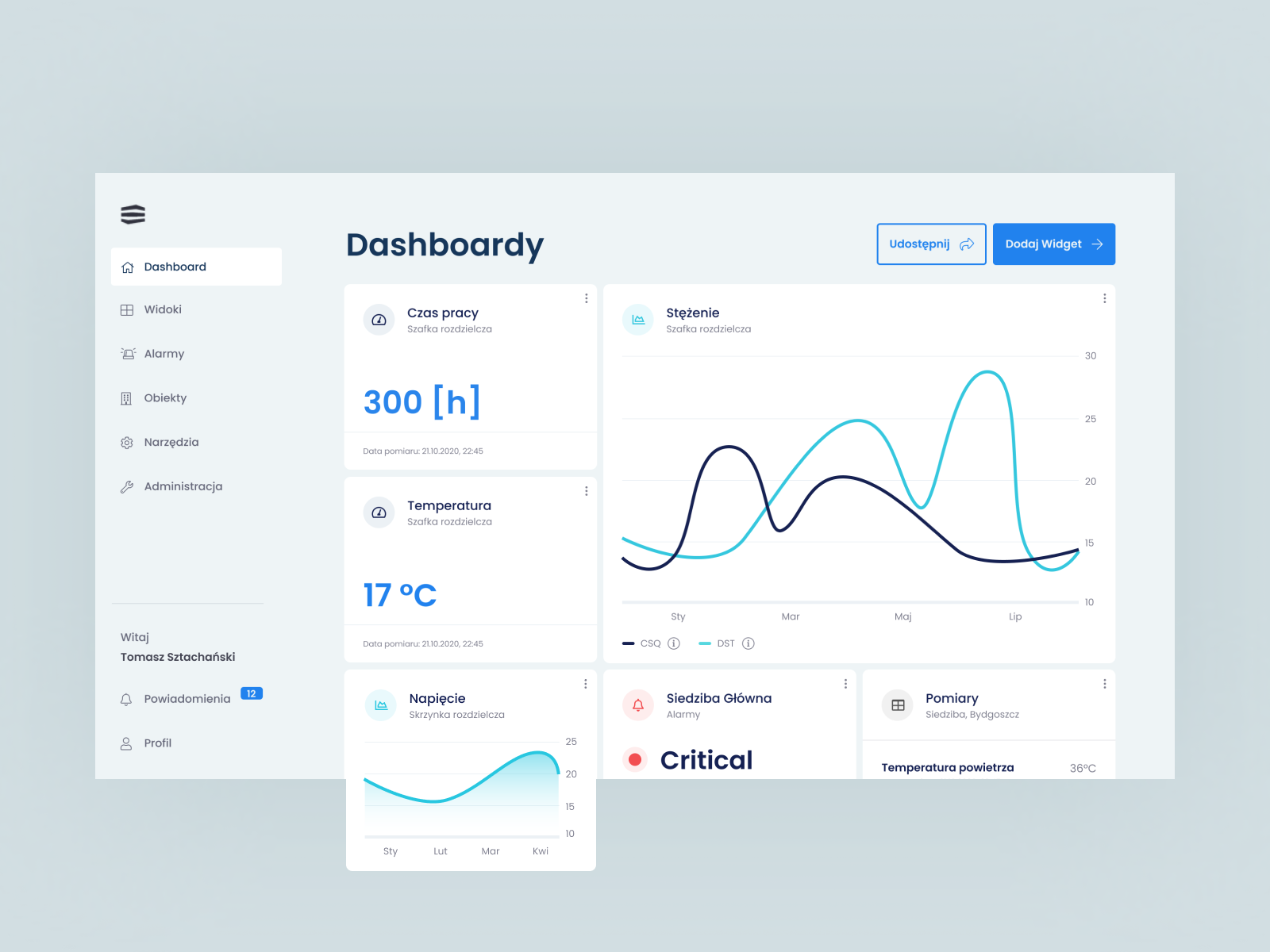 Building Management Dashboard by Tomasz Sztachański on Dribbble