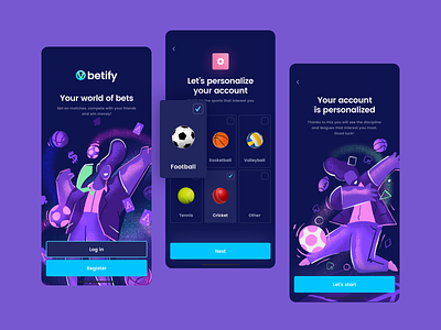 Bet App Start bet blockchain blockchain game bookmaker category coins crypto dyscypline football login onboarding select sign sport