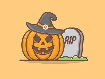 Halloween pumpkin illustration adobe illustrator app design flat icon illustraion logo ui ux vector web