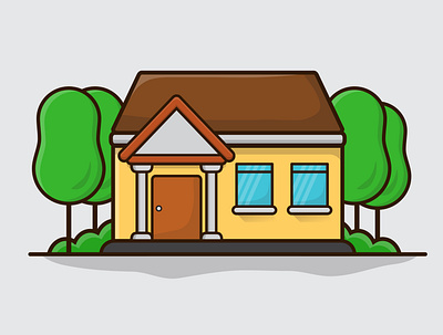 house illustration adobe illustrator animation branding design flat icon illustraion illustration ux vector