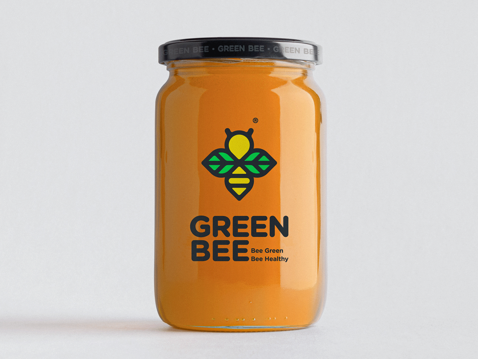 Green Bee // Natural Honey // Jar Design
