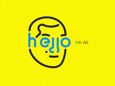 Hello Dribbble avatar debut dribbble face hello icon illustration line lineart portrait typography