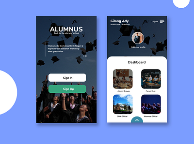 Alumnus app flat ui ux