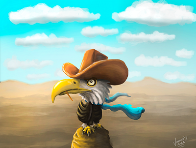 Tonho, the wild eagle of the west cartoon character characterdesign conceptart digital2d eagle illustration western wild animal