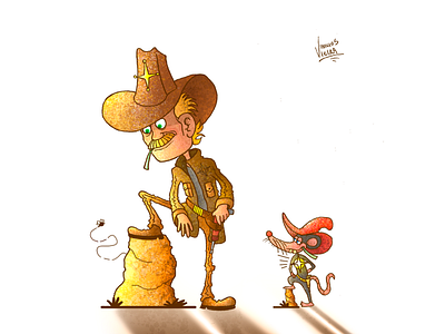 The sheriff and the rat animals illustrated cartoon cartoon character cartoon comic cartoonist character characterdesign characterdevelopment conceptart cowboy digital2d digitalillustration digitalpainting hat illustration photoshop art rat sheriff western