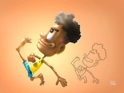 Luizinho brazilian cartoon character characterdesign characterdevelopment concept art digital2d football football designs footballart illustration skecth soccer