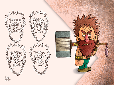 Ax warrior, character creation ax cartoon characterdesign characterdevelopment conceptart game illustration sketch vikings warriors