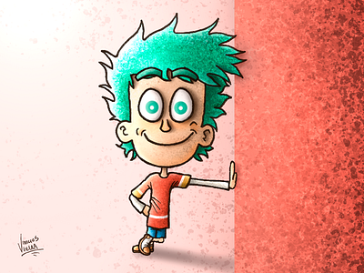 Jaime Green(Fina) boy cartoon character characterdesign characterdevelopment children conceptart digital2d green illustration ink kids light