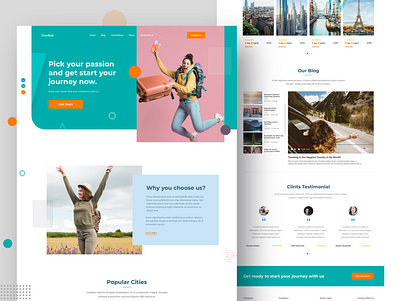 Travel Landing page homepage landing page landingpage mockup nature photography software travel travel agency travel blog travel guide travel web travel websit traveling trip planner ui ux vacation website website design