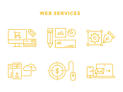 Web Services branding design ecommerce hosting icons mail outline pay per click services web