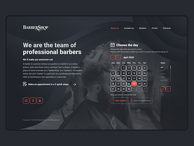 Barber Shop awesome barbershop clean creative figma figmadesign illustration nice ui ui ux