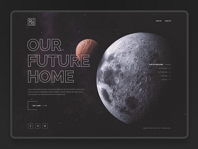 Moon Land Landing Page awesome clean dark dark ui figma figmadesign landing landing page minimalism product design sales space ui ui design ux ux design uxui web web design website