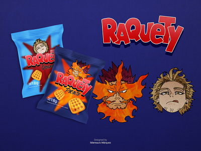 Raquety - Boku No Hero Academia anime bnha boku no hero boku no hero academia brand graphic illustration illustrator marca packaging raquety redesign venezuela