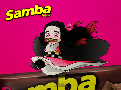 Samba - Kimetsu No Yaiba (Nezuko) branding chocolate design identity illustration kimetsu kimetsu no yaiba nezuko package design packaging samba venezuela