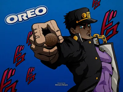 Oreo - Jojo's Bizarre Adventure (Jotaro Kujo) anime brand branding design designer illustration illustrator jojo jojos logo logodesign logos oreo venezuela