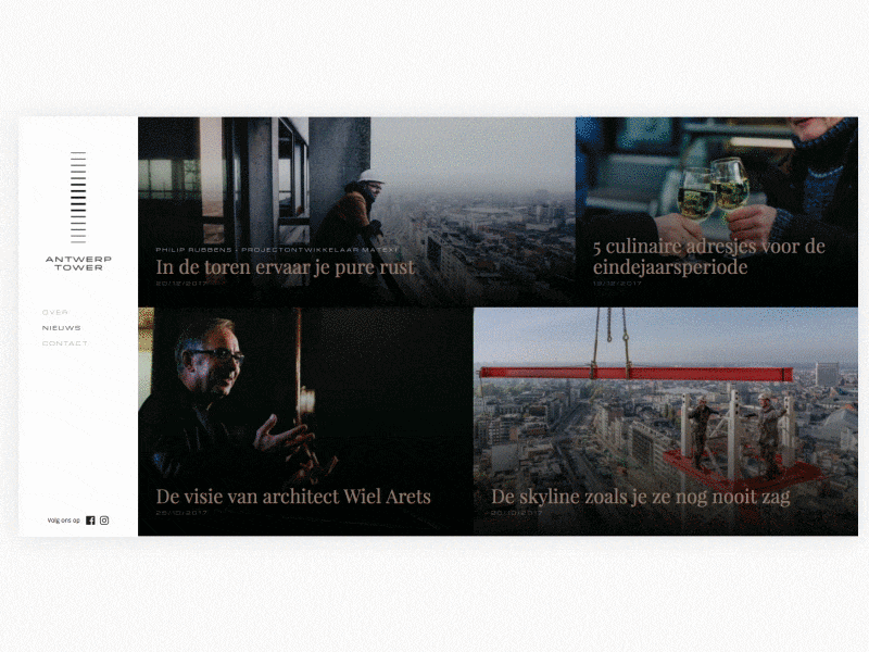 Antwerp Tower website transition