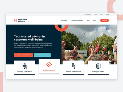 Employee Engagement Platform design employee engagement homepage shapes website