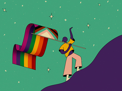 Raise your pride flag 2d bisexual design flag gay illustration lesbian lgbtq nonbinary pride proud trans transgender