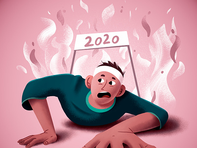 2020 - What a year! 2020 2d apocalypse character covid illustration ipadpro marathon pandemic procreate runner