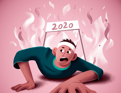 2020 - What a year! 2020 2d apocalypse character covid illustration ipadpro marathon pandemic procreate runner