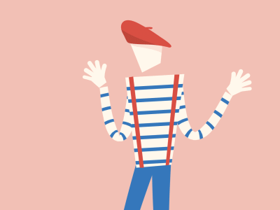 Forever in a box! 2d animation character circus gif loop mime