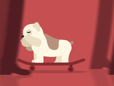 Otto 2d animal bulldog character dog gif guinness pet record skateboarding world