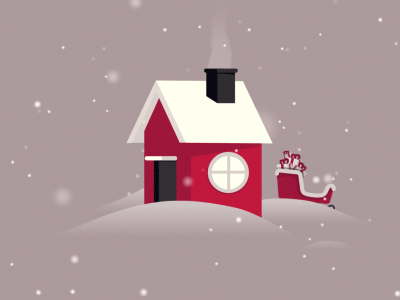 Santa's House 2d animation christmas father gif holidays north pole sleigh xmas