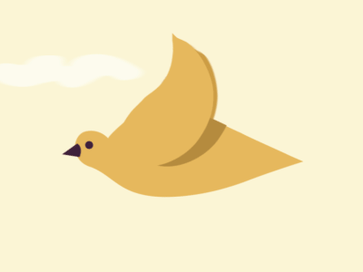 Birdie 2d bird character cycle fly flying gif loop